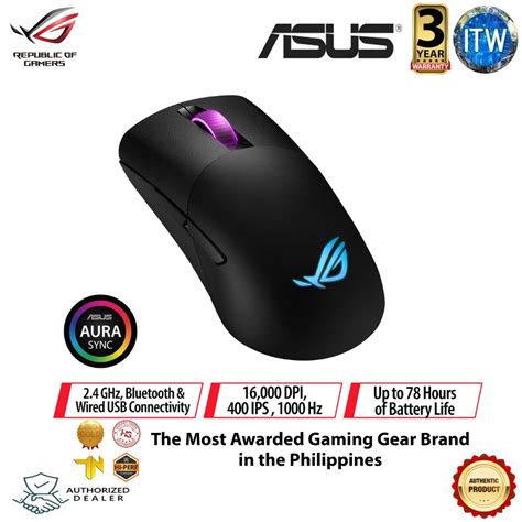 ASUS ROG Keris Wireless Lightweight Aura Sync RGB, PBT polymer L/R keys ...