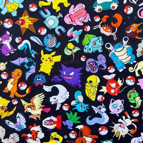 Pokemon Fabric Pocket Monster Fabrics Cotton Cartoon Fabric Sewing ...