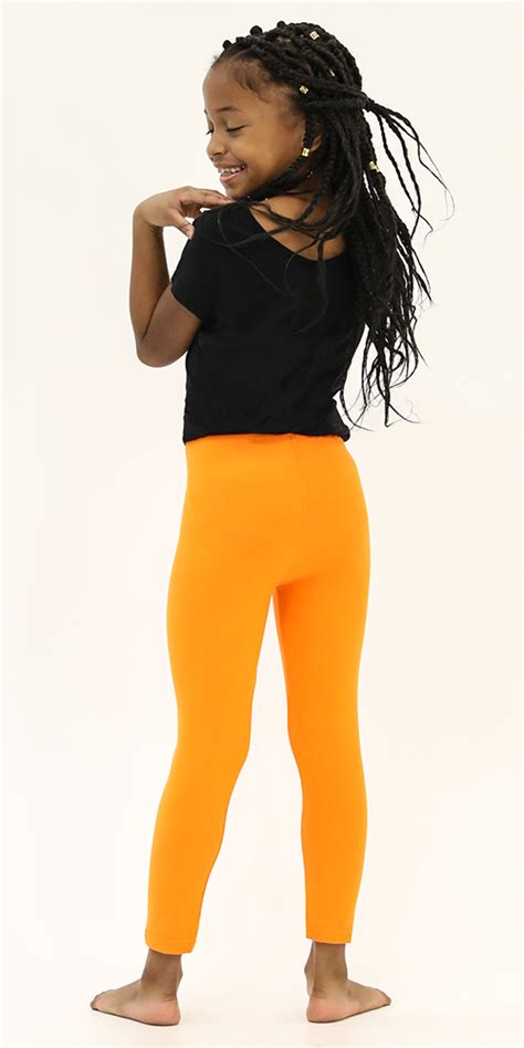 Kids Buttery-Soft Orange Leggings