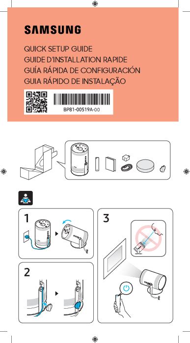 Samsung Freestyle SP-LSP3BLA Quick Setup Guide - Portable LED Projector