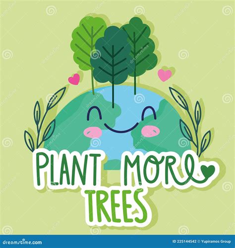 Planet plant more trees stock vector. Illustration of natural - 225144542