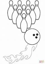 Ten Pins Coloring Page Free Bowling Pages sketch template