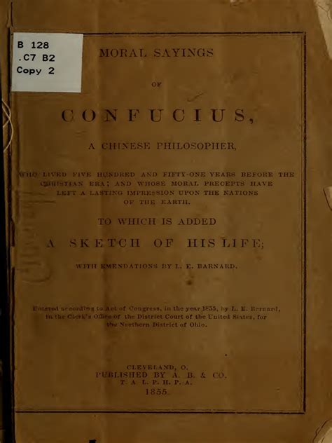 Moral Sayings of Confucius a Chinese Philosopher 1855 | Confucius ...