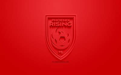 Download wallpapers Phoenix Rising FC, creative 3D logo, red background ...