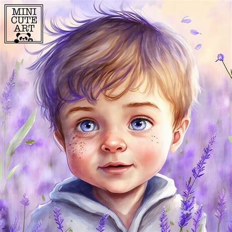 Portrait of a Cute Boy Clip Art Watercolor Cute Clip Art - Etsy