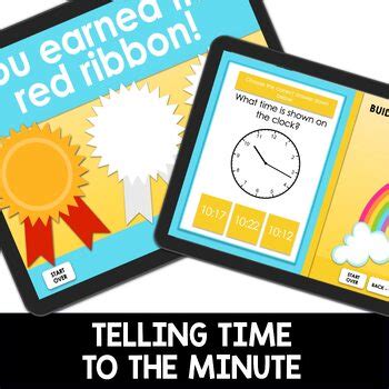 Telling Time to the Minute Game for Google Slides by 3rd Grade Engaged