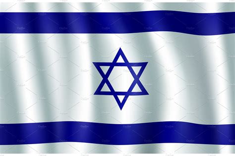 Israel flag 3d illustration with Star of David | Textures ~ Creative Market