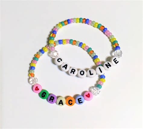Kids Party Favor Bead Name Bracelets Personalized Bracelets