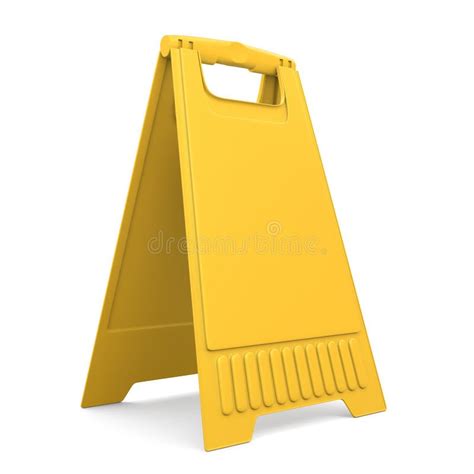 Yellow Sign Board Stand. 3d. Stock Illustration - Illustration of blank, object: 63012307