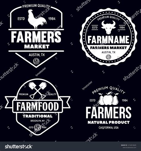 Farmers Market Logos Templates Vector Objects Stock Vector (Royalty ...