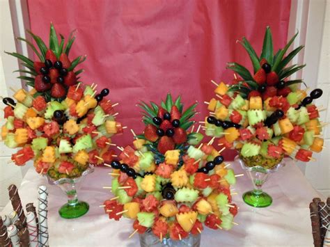 Image result for bridal shower fruit tray arrangements | Fruit kebabs, Fruit buffet, Fruit displays