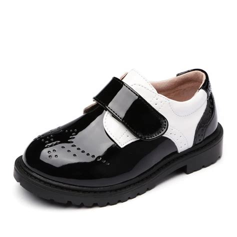 Children's Patent Leather Black Leather Shoes Fashion Bullock Casual Shoes For Kids Boys Student ...