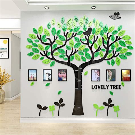 Small Family Tree Wall Decal 3D DIY Photo Frame Wall Stickers Mural Home Decor