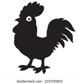 Rooster Silhouette Isolated On White Background Stock Vector (Royalty ...