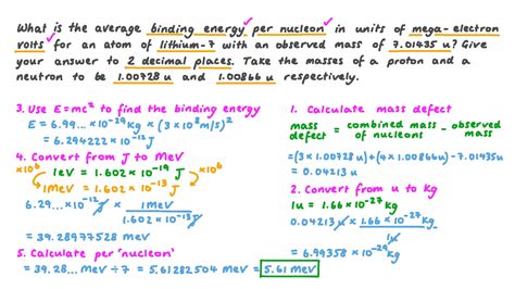 Question Video: Determining the Binding Energy per Nucleon for an Atom ...