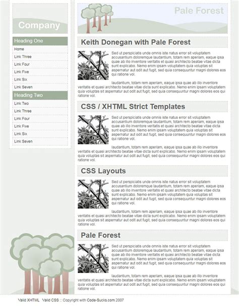 Free Pale Forest Website Template - Free Website Templates, HTML5 & CSS Templates & Open Source ...