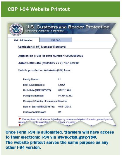 Form I-94 Examples | Duke Visa Services