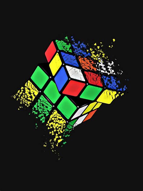 Rubik Cube Shattered Art T-Shirt by InitialEnvy | Wallpaper ...