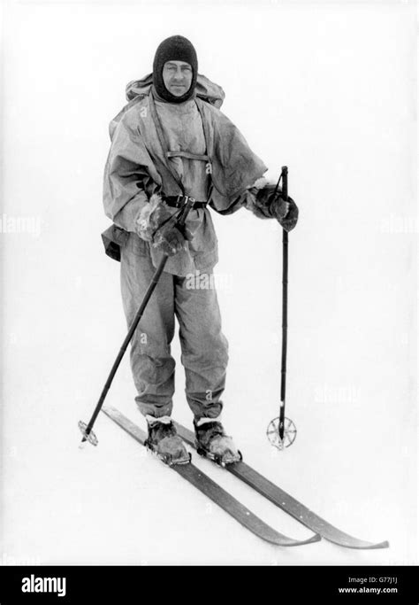 Captain Robert Falcon Scott on skis during the Terra Nova Expedition (British Antarctic ...