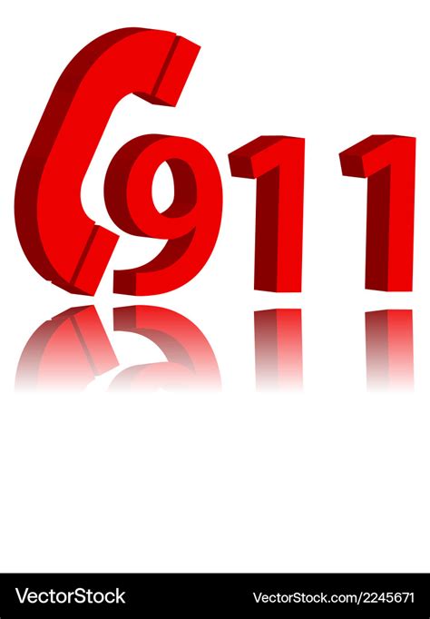 911 emergency symbol Royalty Free Vector Image