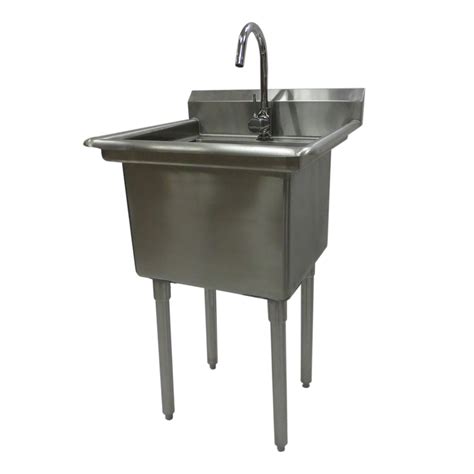 Trinity 23" x 23" Single Stainless Steel Utility Sink with Faucet & Reviews | Wayfair