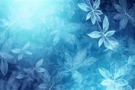 Premium Photo | Blue background with leaves and bokeh effect abstract floral background