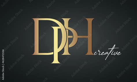 luxury letters DPH golden logo icon premium monogram, creative royal logo design Stock Vector ...