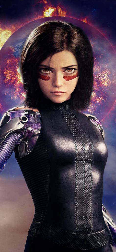 4k alita battle angel iPhone X Wallpapers Free Download