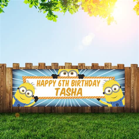 Large Minions Birthday Party Banner and Signs for Kids 6x2 - Etsy