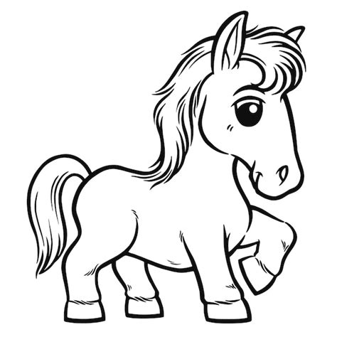 Premium Vector | A horse with a black and white drawing of a horse with ...