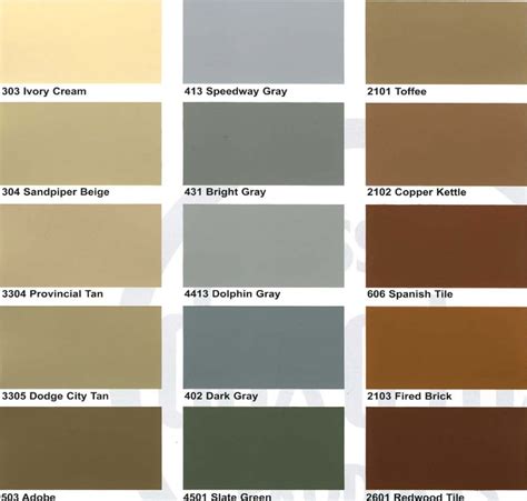 Color charts & palettes | Dex-O-Tex Brands | Crossfield Products