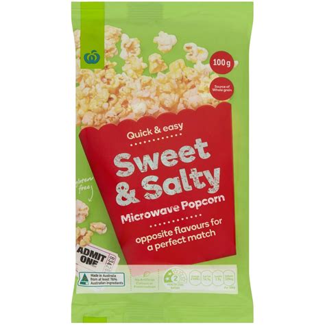 Woolworths Sweet & Salty Microwave Popcorn 100g – Gluten Free Products ...