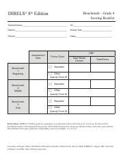 dibels 8 benchmark 4 scoring.pdf - DIBELS® 8th Edition Benchmark - Grade 4 Scoring Booklet ...