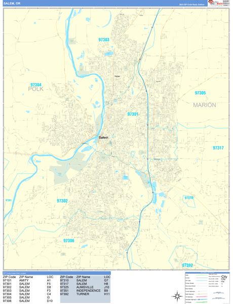 Wall Maps of Salem Oregon - marketmaps.com