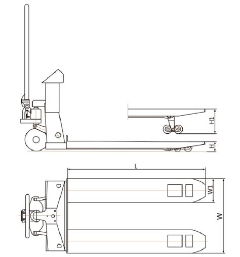 2500kg hand pallet truck scale with printer