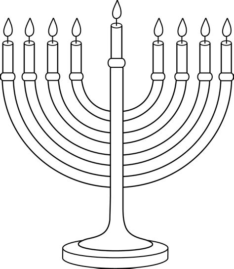 Hanukkah Menorah Outline - Free Clip Art