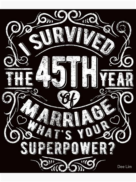 "Funny Wedding Anniversary Gift 45 years Wedding Marriage Gift" Poster ...