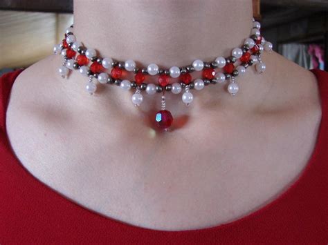 Ruby Beaded DIY Choker | AllFreeJewelryMaking.com