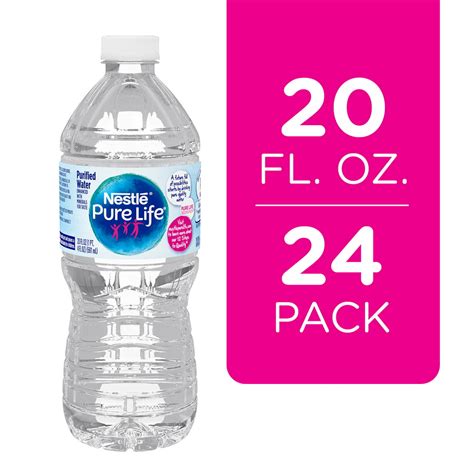 Nestle Pure Life Purified Water, 20 fl oz. Plastic Bottled Water (Case of 24) - Walmart.com ...