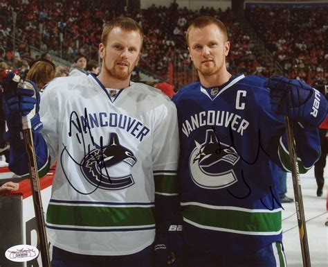 Daniel Sedin & Henrik Sedin Signed Canucks 8x10 Photo (JSA COA)