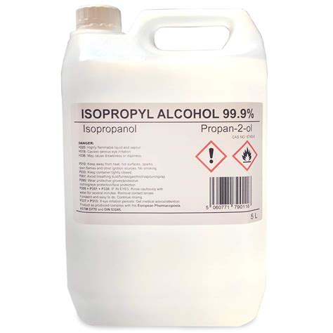 Sanitirex Protect Isopropyl Alcohol 99.9% Isopropanol Pure 5 Litre 5L propan 2 ol IPA (5L ...