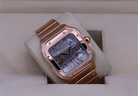 Cartier Santos de Cartier Rose Gold Skeleton WHSA0016 – 2021 Box ...