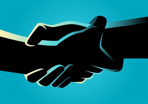 Blue Silhouette Holding Hands vector free download