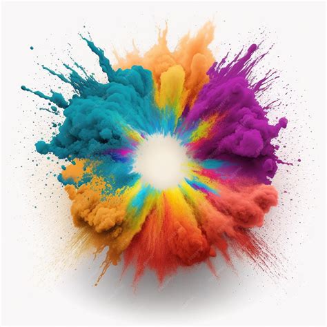 Premium Photo | Holi powder Color splash paints round border isolated ...