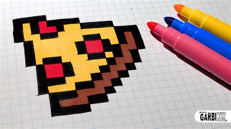 Handmade Pixel Art - How To Draw Easy Pizza #pixelart