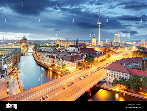 Berlin at night, Germany Stock Photo - Alamy