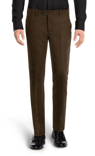Brown pure wool graph check slim fit Trousers