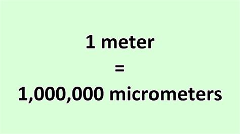 Convert Meter to Micrometer - ExcelNotes