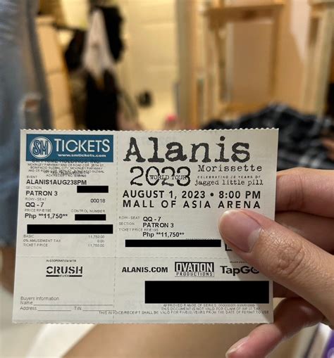 ALANIS MORISSETTE 2023 WORLD TOUR CONCERT TICKET, Tickets & Vouchers ...