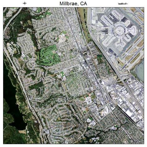 Aerial Photography Map of Millbrae, CA California